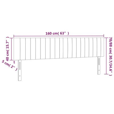 vidaXL Kopfteile 2 Stk. Dunkelgrau 80x5x78/88 cm Stoff