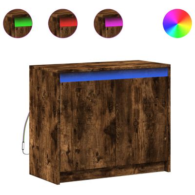 vidaXL LED-Sideboard Räuchereiche 72x34x61 cm Holzwerkstoff