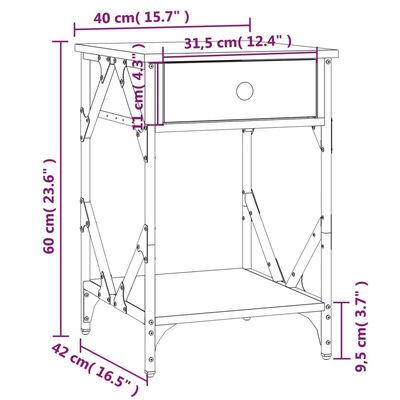 vidaXL Nachttisch Sonoma-Eiche 40x42x60 cm Holzwerkstoff