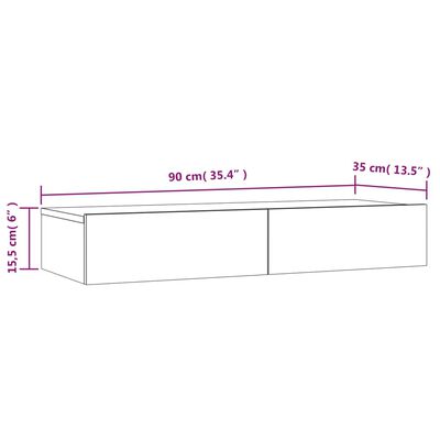 vidaXL TV-Schrank mit LED-Leuchten Hochglanz-Grau 90x35x15,5 cm