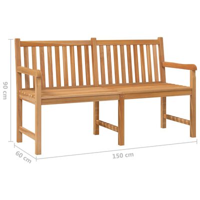 vidaXL Gartenbank 150 cm Massivholz Teak