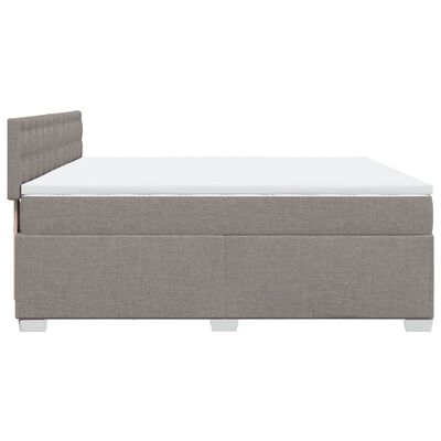 vidaXL Boxspringbett mit Matratze Taupe 200x200 cm Stoff