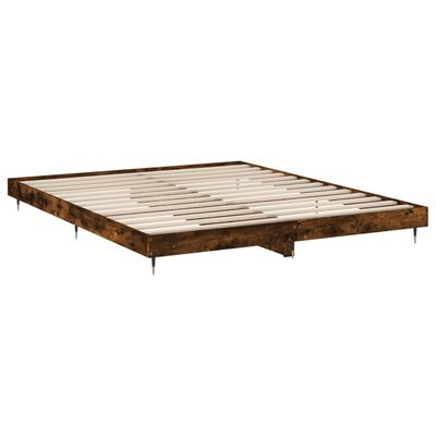 vidaXL Bettgestell ohne Matratze Räuchereiche 120x200 cm Holzwerkstoff