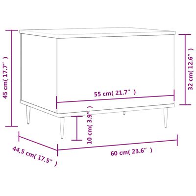 vidaXL Couchtisch Weiß 60x44,5x45 cm Holzwerkstoff