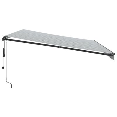 vidaXL Markise Automatisch mit LEDs Anthrazit & Weiß 500x300 cm