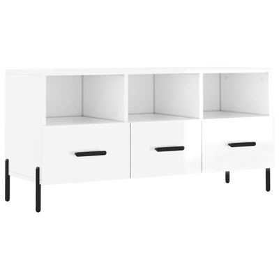 vidaXL TV-Schrank Hochglanz-Weiß 102x36x50 cm Holzwerkstoff