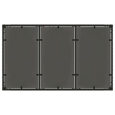 vidaXL Gartentisch mit Glasplatte Schwarz 150x90x75 cm Poly Rattan