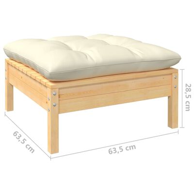 vidaXL 8-tlg. Garten-Lounge-Set mit Creme Kissen Massivholz Kiefer