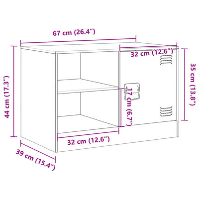 vidaXL TV-Schränke 2 Stk. Anthrazit 67x39x44 cm Stahl