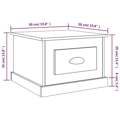 vidaXL Couchtisch Braun Eichen-Optik 50x50x35 cm Holzwerkstoff