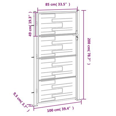 vidaXL Gartentor 100x200 cm Edelstahl