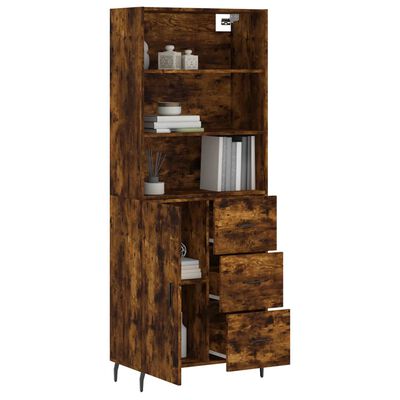 vidaXL Highboard Räuchereiche 69,5x34x180 cm Holzwerkstoff