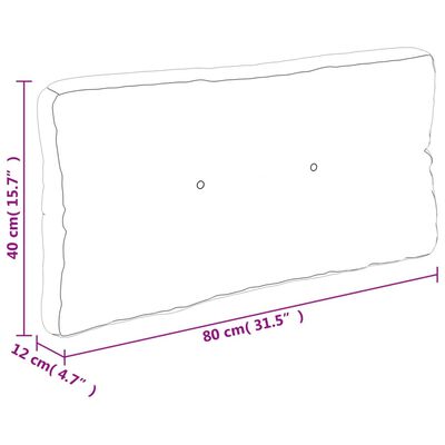 vidaXL Palettenkissen Schwarz Karomuster 80x40x12 cm Stoff