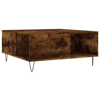 vidaXL Couchtisch Räuchereiche 80x80x36,5 cm Holzwerkstoff