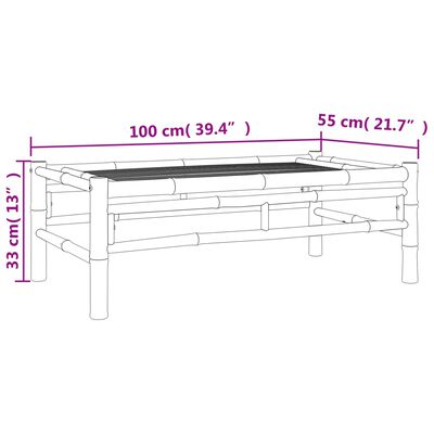 vidaXL 3-tlg. Garten-Lounge-Set mit Dunkelgrauen Kissen Bambus