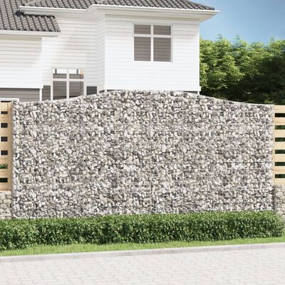 vidaXL Gabionen mit Hochbogen 6 Stk. 400x50x200/220cm Verzinktes Eisen