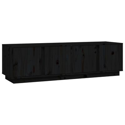 vidaXL TV-Schrank Schwarz 140x40x40 cm Massivholz Kiefer