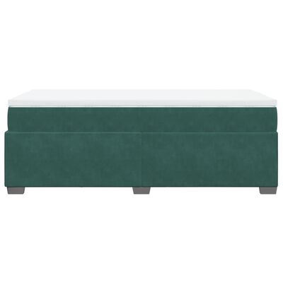 vidaXL Boxspringbett mit Matratze Dunkelgrün 90x190 cm Samt