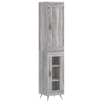 vidaXL Highboard Grau Sonoma 34,5x34x180 cm Holzwerkstoff