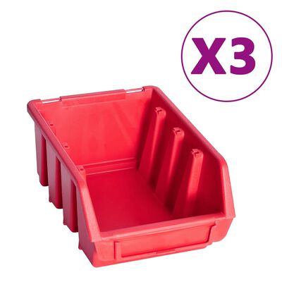 vidaXL 8-tlg. Behälter-Set für Kleinteile mit Wandplatte Rot Schwarz