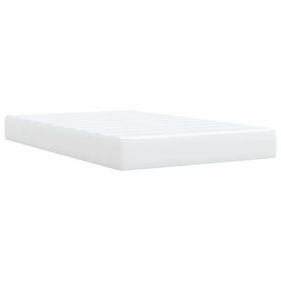 vidaXL Boxspringbett mit Matratze Weiß 120x200 cm Kunstleder