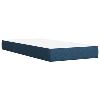 vidaXL Boxspringbett mit Matratze Blau 100x200 cm Stoff