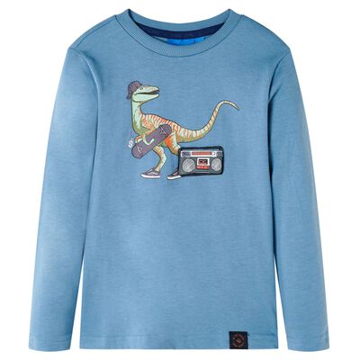 Kinder-Langarmshirt Mittelblau 128