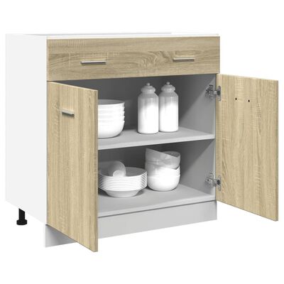 vidaXL Schubunterschrank Sonoma-Eiche 80x46x81,5 cm Holzwerkstoff