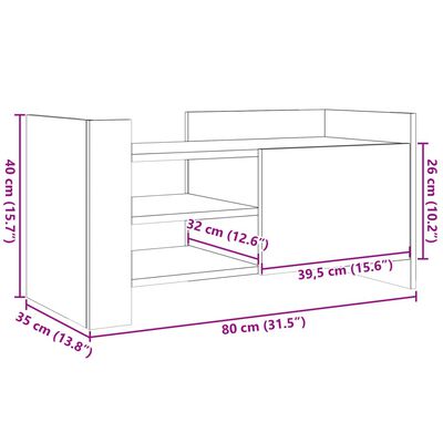 vidaXL TV-Schrank Sonoma-Eiche 80x35x40 cm Holzwerkstoff