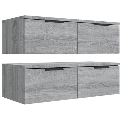 vidaXL Wandschränke 2 Stk. Grau Sonoma 68x30x20 cm Holzwerkstoff