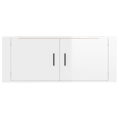 vidaXL TV-Wandschrank Hochglanz-Weiß 100x34,5x40 cm