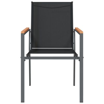 vidaXL Gartenstühle 6 Stk. Schwarz 55x61,5x90 cm Textilene und Stahl
