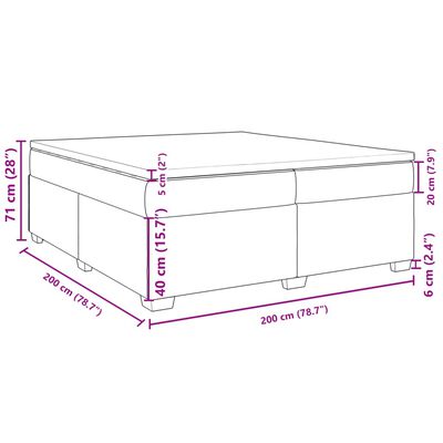 vidaXL Boxspringbett mit Matratze Dunkelgrün 200x200 cm Samt