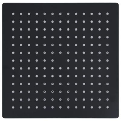 vidaXL Regenbrause Edelstahl 30x30 cm Quadrat Schwarz