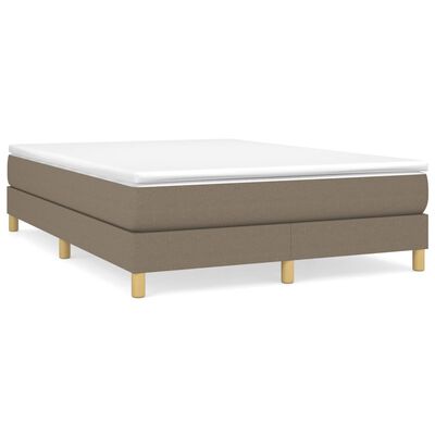 vidaXL Boxspringbett mit Matratze Taupe 140x190 cm Stoff