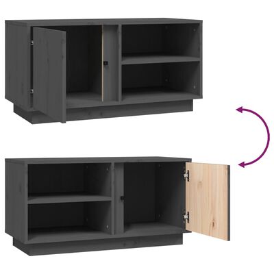 vidaXL TV-Schrank Grau 80x35x40,5 cm Massivholz Kiefer