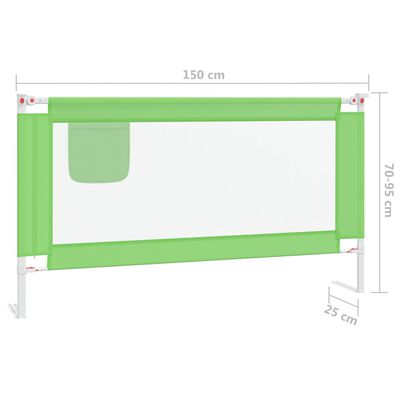 vidaXL Kleinkind-Bettschutzgitter Grün 150x25 cm Stoff