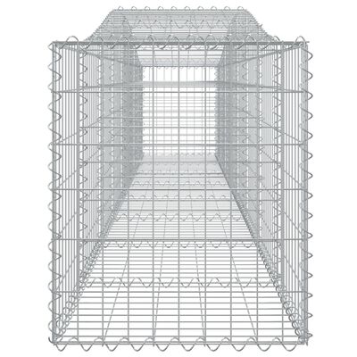 vidaXL Gabionen mit Hochbogen 4 Stk. 400x50x60/80cm Verzinktes Eisen