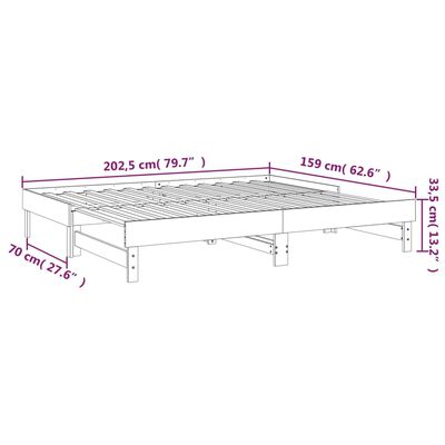 vidaXL Tagesbett Ausziehbar Honigbraun 2x(80x200) cm Massivholz Kiefer