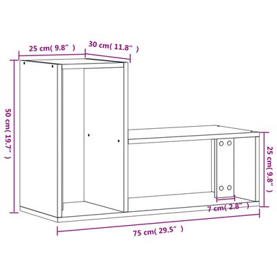 vidaXL TV-Schränke 2 Stk. Sonoma-Eiche 75x30x50 cm Holzwerkstoff