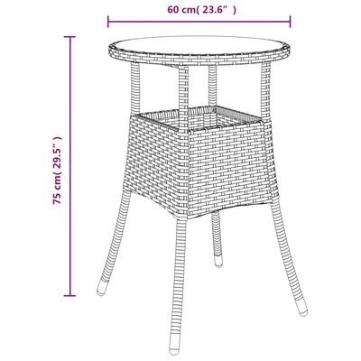 vidaXL 5-tlg. Garten-Bistro-Set mit Kissen Schwarz Poly Rattan