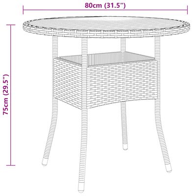 vidaXL 5-tlg. Garten-Bistro-Set Poly Rattan Grau