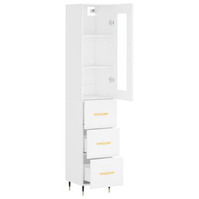 vidaXL Highboard Weiß 34,5x34x180 cm Holzwerkstoff