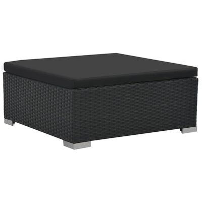 vidaXL 6-tlg. Garten-Lounge-Set mit Kissen Poly Rattan Schwarz