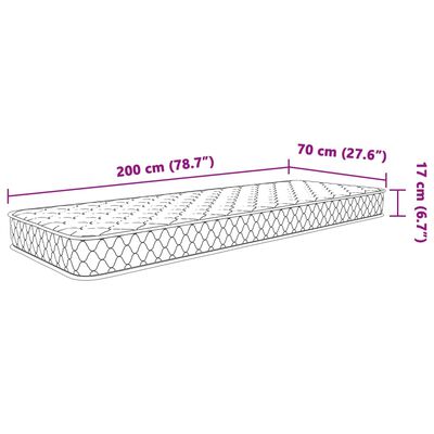 vidaXL Memory-Schaum-Matratze 70x200x17 cm Weiß