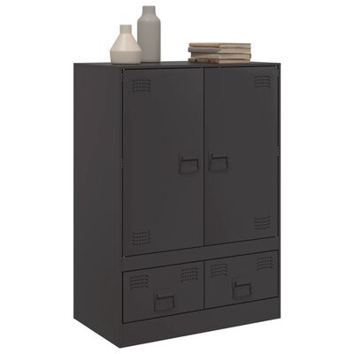 vidaXL Highboard Schwarz 67x39x95 cm Stahl