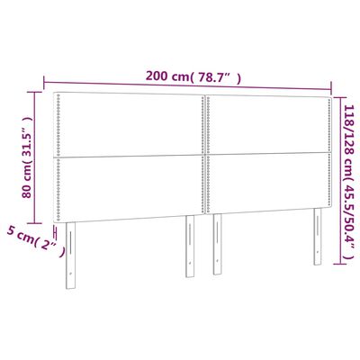 vidaXL Kopfteile 4 Stk. Schwarz 100x5x78/88 cm Kunstleder