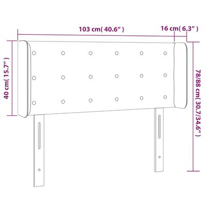 vidaXL Kopfteil mit Ohren Schwarz 103x16x78/88 cm Kunstleder