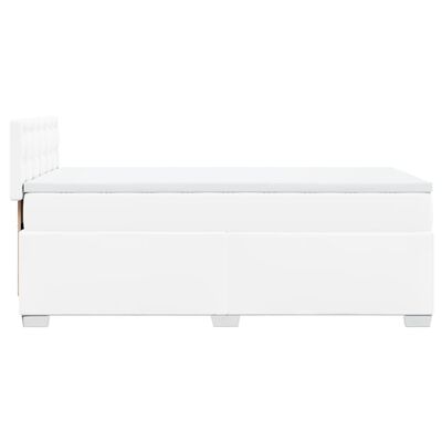 vidaXL Boxspringbett mit Matratze Weiß 90x190 cm Kunstleder