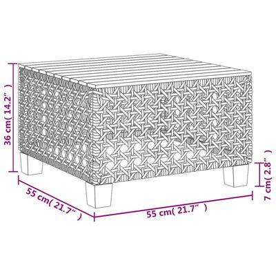 vidaXL 11-tlg. Garten-Sofagarnitur mit Kissen Schwarz Poly Rattan